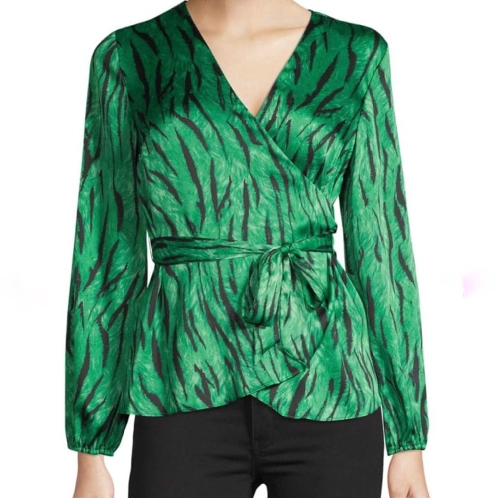 I.N.C Zebra-Print Wrap Top - image 2